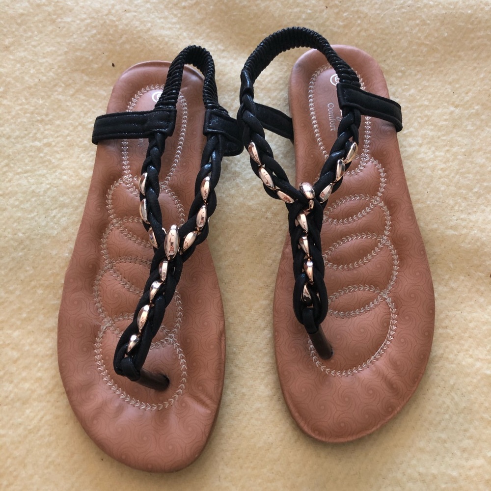 Ashley Blue Comfort flip flops, Sz 6